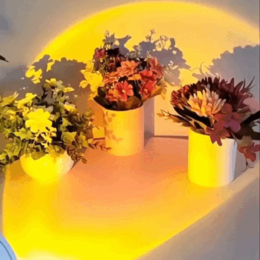 【免佈線安裝】充電式磁吸日落夕陽燈 一粘即用任意調角日落氛圍燈